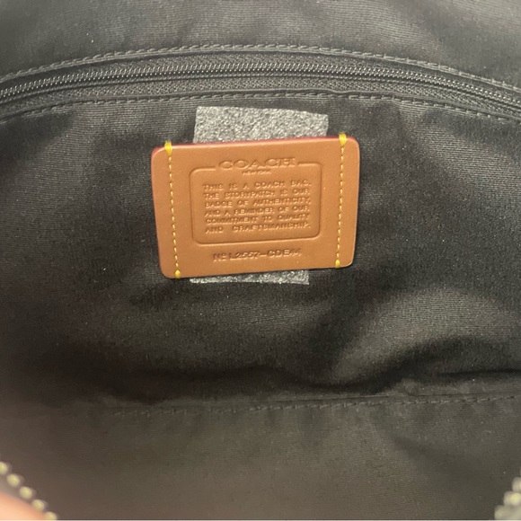 NWT Coach Laurel Shoulder Bag In Signature Denim in Black CDE44 - Picture 9 of 12